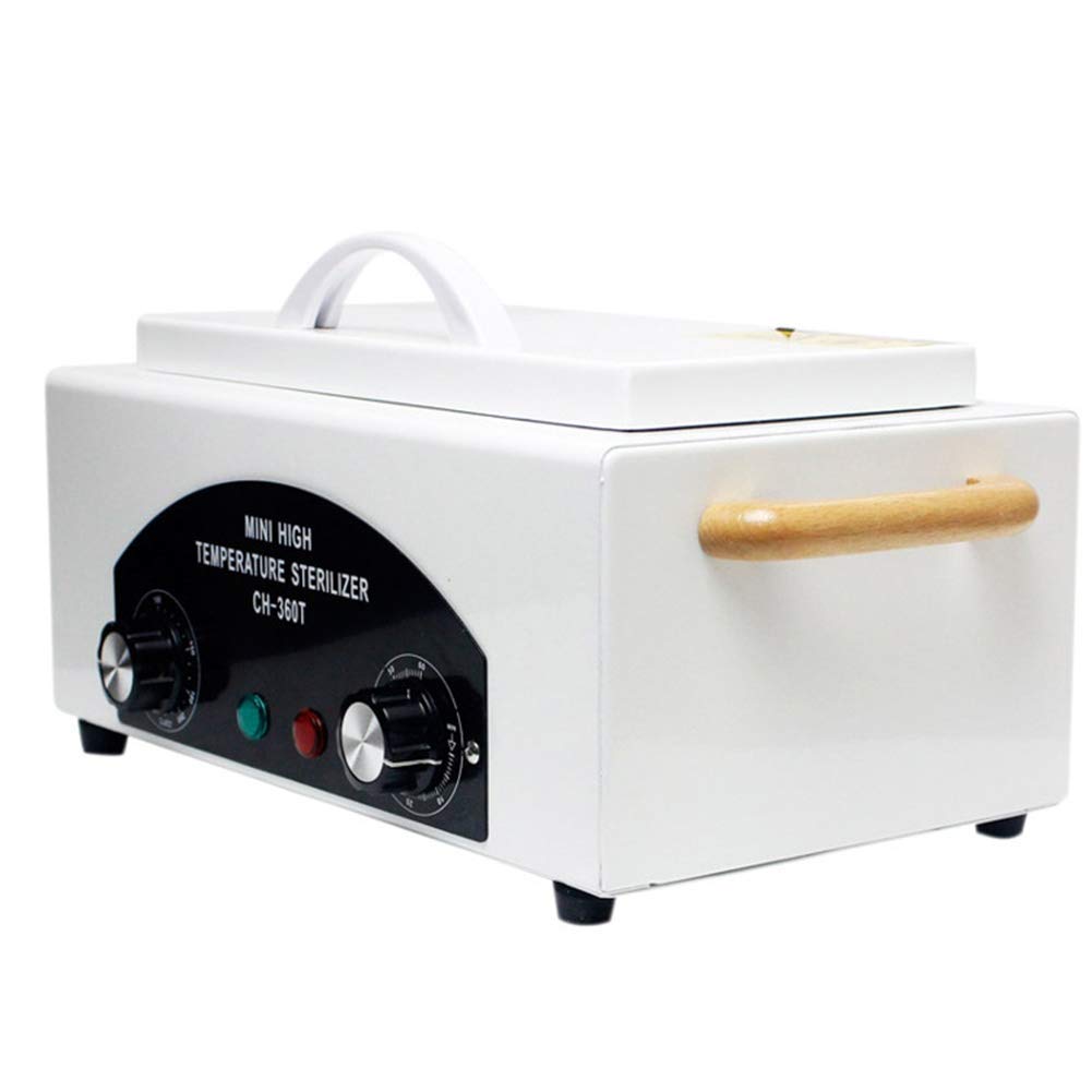 300W Alto Temperatura Uñas Esterilizador con Minutero Desinfección Caja Manicura Pedicure SPA Salón Equipo para Belleza Pelo Tatuaje Metal Herramientas