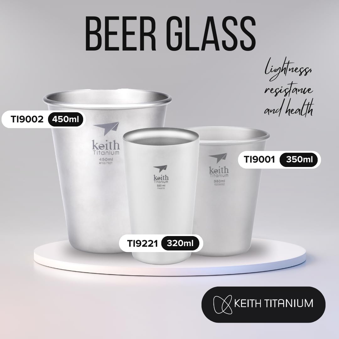 Keith Titanium Ti9001 kubek z tytanu, unisex, dla dorosłych, szary (tytan), rozmiar uniwersalny