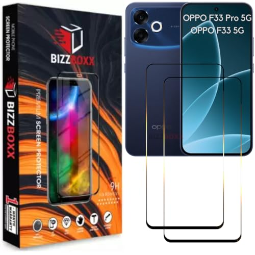 Image of Screen Guard For OPPO F33 | F33 Pro 5G Tempered Glass Screen Protector Guard - HD Clarity, Anti-Fingerprint Temper Guard (F33 / F33 Pro - 6.57 inch) With Installation Kit - Pack of 2