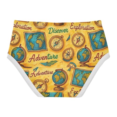 Joisal Florals Toddler Underwear Floral 2t Cotton Panties Little Girl Vintage Maps Cartoon Yellow Briefs Kids Undies2