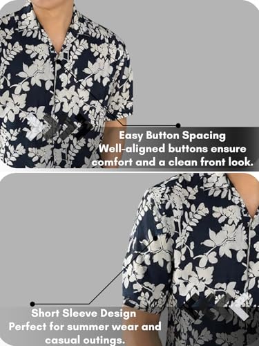 Image of Leriya Fashion Men's Polycotton Regular Fit Casual Stylish Printed | Formal Printed Half Sleeve Shirt |Summer Button Down Shirts for Men