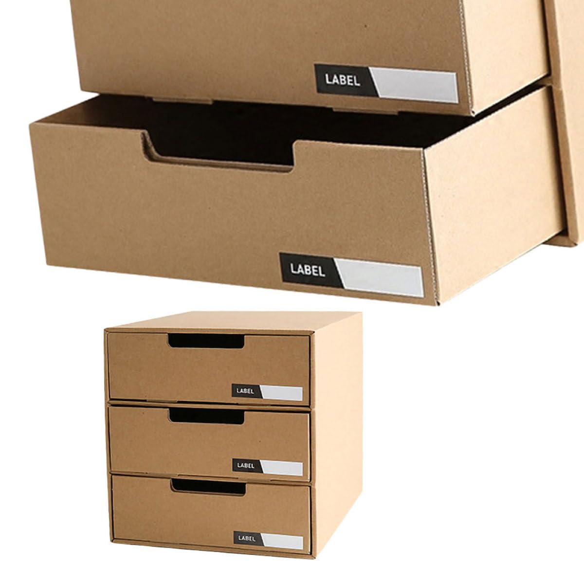 Organizer per Documenti in Carta Cassetti Modulari, Scatola Portaoggetti per Scrivania di Casa e Ufficio, di Archiviazione Compatto e Funzionale