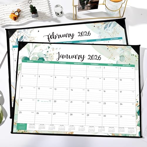 2026 Desk Calendar - Large Desk Calendar from January 2026 to December 2026, 22''x17'',12 Monthly Desk/Wall Calendar, Desk Calendars 2026 Large Space for Writing with Protect Corner