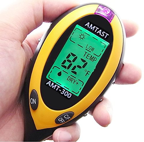 Amtast K136.003 4 Parametre Toprak Ph Nem Isı Işık Ölçer, Siyah