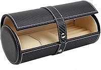 Vista 4 de Reloj de viaje y funda para gemelos estilo rollo negro carbono