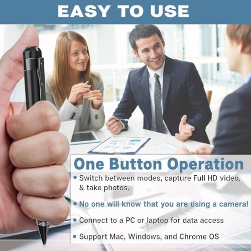 Image of SIRGAWAIN 1080P Body Camera Pen [Upgraded 2024] - Body Cam with HD Video or Picture Taking, SD Card Storage, and Manual Control for Privacy Compliance (32GBSIRGAWAINPEN)