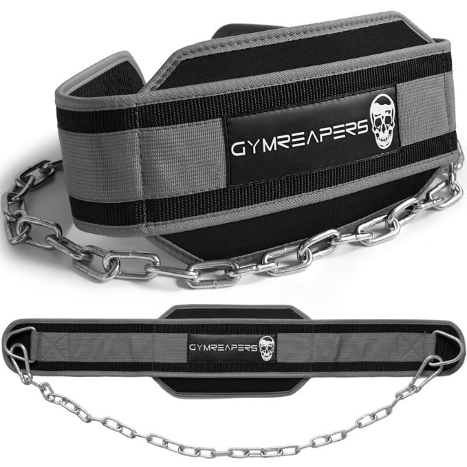 Gymreapers Dip Belt With Chain For Weightlifting, Pull Ups, Dips - Heavy Duty Steel Chain For Added Weight Training