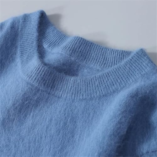 Men’S Round Neck Wool Sweater Thickened Knit Pullover Long Sleeve Warm Casual Winter Comfortable Everyday Wear4