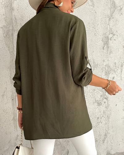 Womens Chiffon Open Front Cardigan Coat Lightweight Roll Sleeve Blazer Casual Work Office Daily Outerwear2