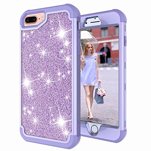 iPhone 8 Plus/7 Plus/6S Plus/6 Plus Case, Dooge Luxury Glitter Bling 3in1 Heavy Duty Armor Defender Hybrid Full-Body Rugged Impact Shockproof Protective Case for iPhone 8 Plus/7 Plus/6S Plus/6 Plus