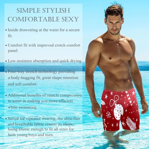Traje de baño de entrenamiento para hombre con diseño de calcetines de Navidad de copo de snowflake 2