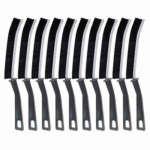 Image of 2 Pcs Hard-Bristled Crevice Cleaning Brush, Gap & Grout Brush for Kitchen, Bathroom & Bathtubs, Plastic Handle, Black (10)