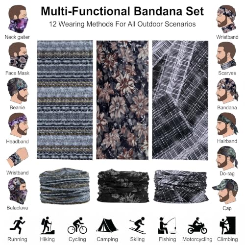 6 PCS Summer UV Protection Multi-functional Headband Neck Gaiter Head Wrap