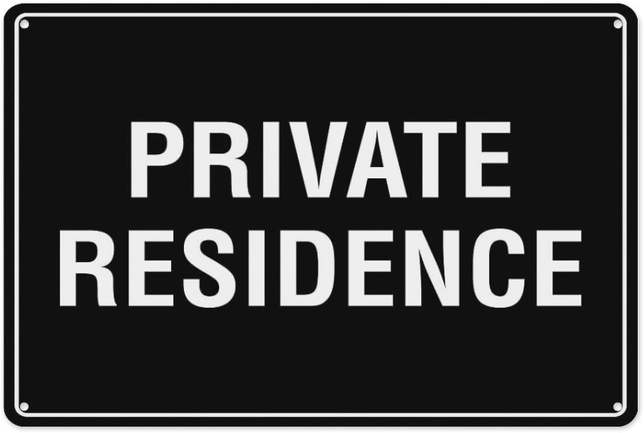 Bdeyfg Colour5 Private Residence Metal Tin Sign Aluminum Warning Signs For Indoor & Outdoor Yard Lawn Sign Home Decor 8X12 Inch