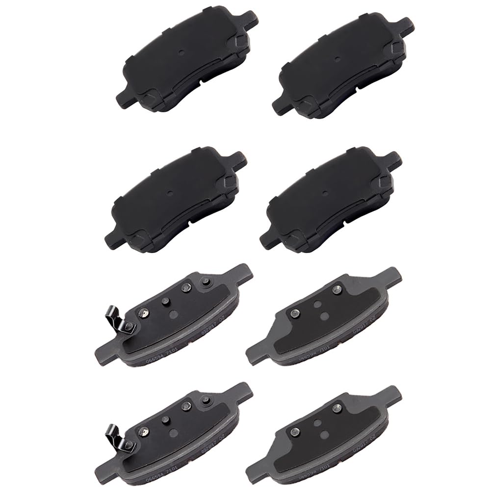 cciyu D1033 D1160 Brake Pads w/Hardware Front Rear Disc Brake Pad Set