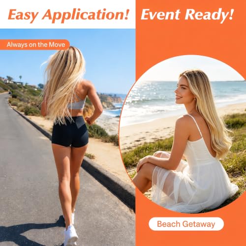 Image of Sunny Hair Clip in Hair Extensions Real Human Hair Ombre 24 Inch 150g | Remy Clip in Hair Extensions Human Hair Blonde Ombre Highlights with Fuller Long Hair & Natural Ends for Photoshoot Styling