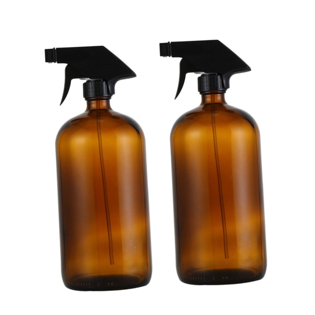 TEHAUX 2 Stück Braune Glas Sprühflaschen 500 ml Wiederbefüllbare Make Up Sprühflasche Auslaufsicher Tragbar für Hautpflege und Reisen