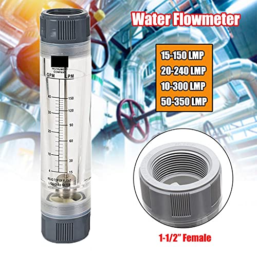 Medidor de flujo líquido, LZM-40G, caudalímetro de 30-300LPM interno, hembra de 1-1/2 pulgadas, tubo de flujo de agua líquida, medidor de flujo de agua precisa transparente para medida de flujo