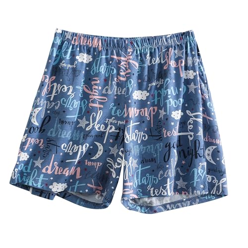 PNAEONG 3 Pack: Womens Pajamas Shorts Set Soft Elastic Waist Lounge Shorts Printed PJ Bottoms2