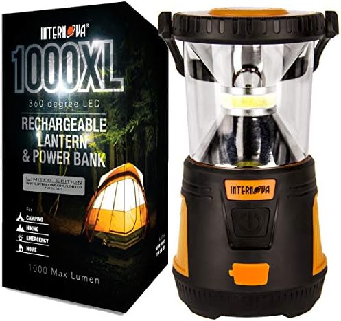 Internova Rechargeable Camping Lantern Power Bank - Massive Brightness Adjustable 360 LED Arc Lighting - Emergency - Backpacking - Construction - Hiking - Auto - Home