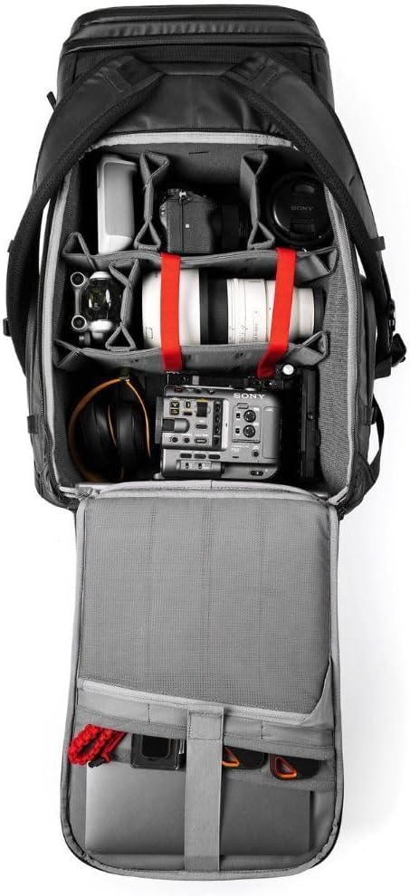 NANUK N-PVD 35L Camera Backpack – Water-Repellent with Rain Cover, Fits 2-3 Cameras, Drone, Tripod, 16" Laptop Compartment, Carry-On Approved – For Photographers, Travel & Hiking – Black