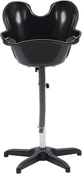 Portable Black Hair Wash Basin - Adjustable Height Shampoo Station