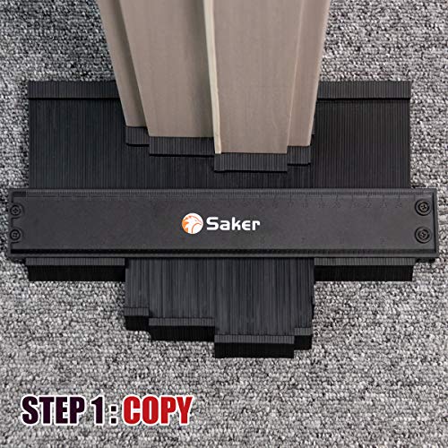 Saker Contour Gauge Profile Tool- Adjustable Lock-Precisely Copy Irregular Shape Duplicator - Must Have Tool for DIY Handyman, Construction (10INCH)