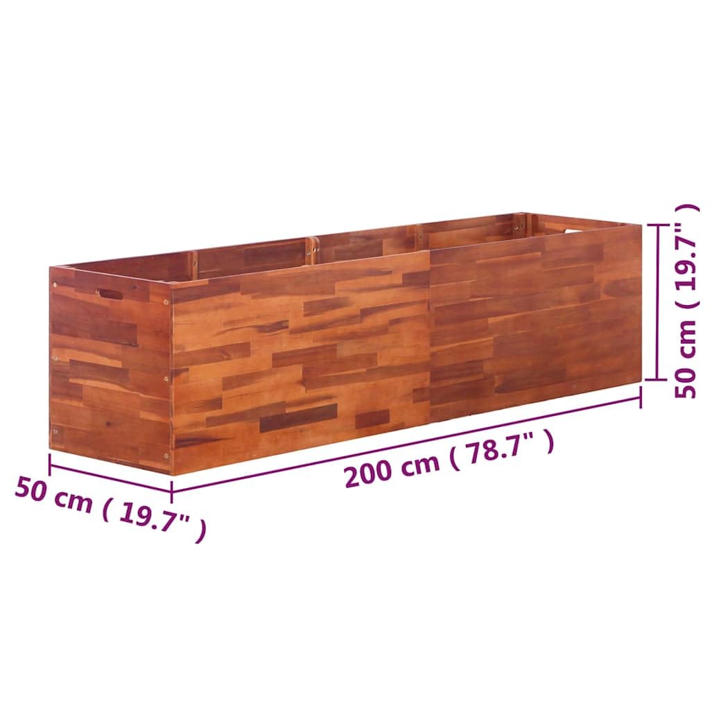 Möbel Garten Hochbeet Akazienholz 200x50x50cm