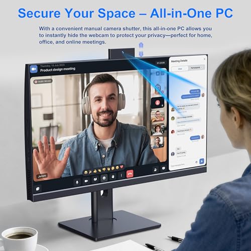Image of 27 inch Ultra-Slim All-in-One Desktop PC,adjustable stand for office use | Core i7 16GB RAM 512GB SSD, FHD IPS Display, Pop-Up Webcam,Includes mouse and keyboard,Plug-and-Play