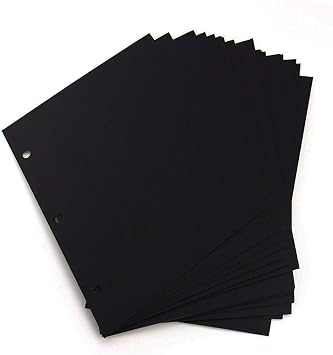 AIOR 30 Sheets / 60 Pages Scrapbooking Black Paper 26 x 18cm, Refill Pages for Leather Scrapbook Album 28 x 21cm