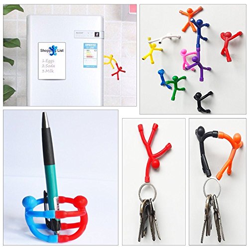 Refrigerator Magnets, Mini Man Fridge Magnets, Rubber Magnet Magnetic For Kids And Adults Office Fun Decoration Desk, With 1 Sticky Men Wall Climber (Random Color) (11) #TOP5