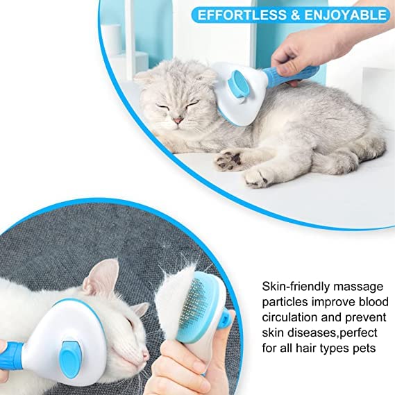 Image of 4‑in‑1 Pet Grooming Set - Self‑Cleaning Slicker Deshedding Brush + Silicone Bath & Massage Tool + Adjustable Rubber Bath Scrubber + Ergonomic Nail Clippers - for Dogs & Cats