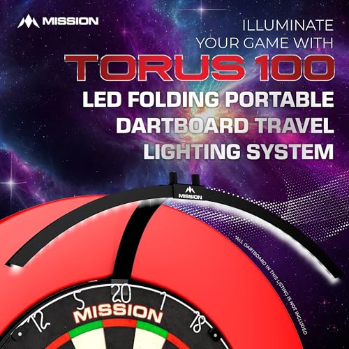 Mission Darts TOR100 Torus 100 | Dart Board LED Folding Portable Dartboard Travel Lighting System - Image 3