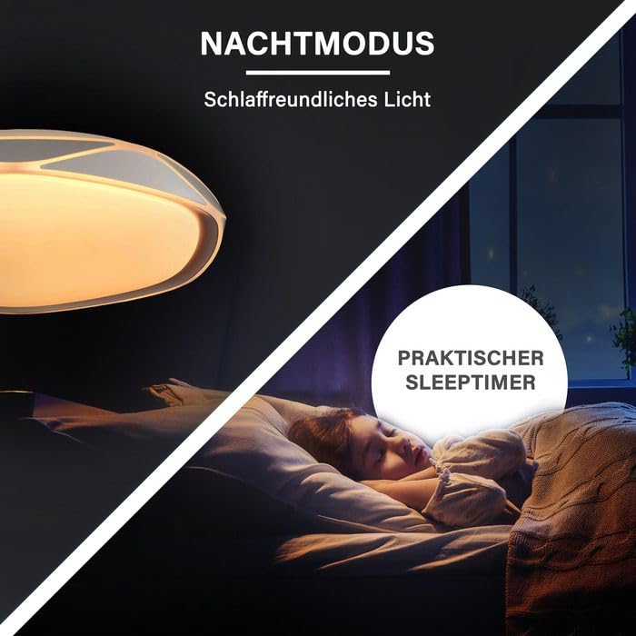 MegaLight Moderne Deckenleuchte Shining Venus Wohnzimmer, LED Pendelleuchte, Weiß, Durchmesser: 410mm, Höhe: 75mm