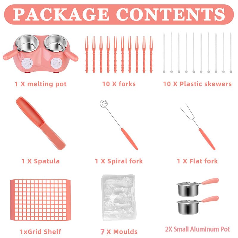 Set di mini pentole per fonduta di cioccolato, con stampo fai da te e accessori per caramelle e prodotti da forno per formaggio