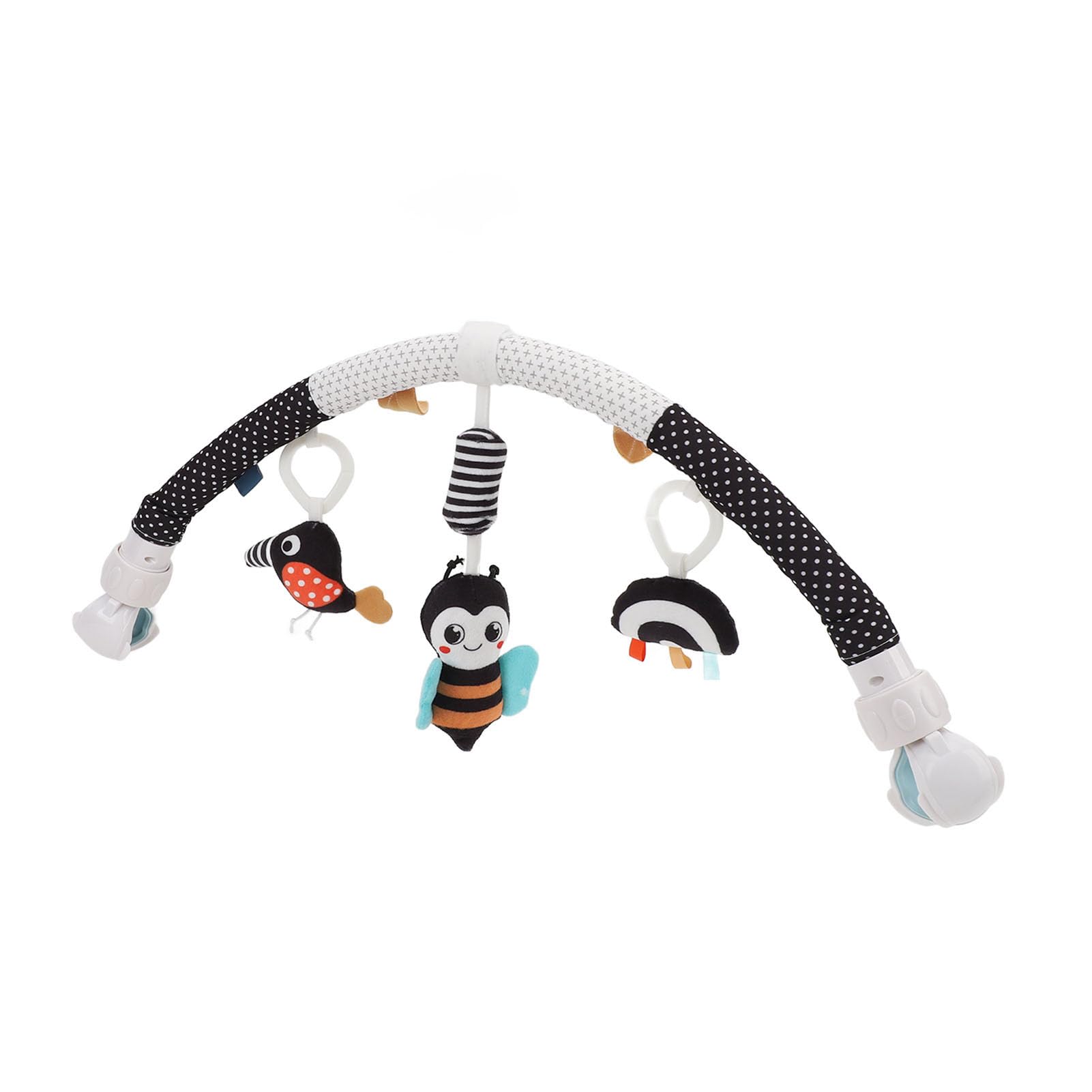 Pilipane Mobile à Clipser pour Arche de bébé, Stimulant Les Sens et développant la motricité de bébé, transat pour Poussette, matériau en Peluche Doux, léger et sûr. (Abeille)