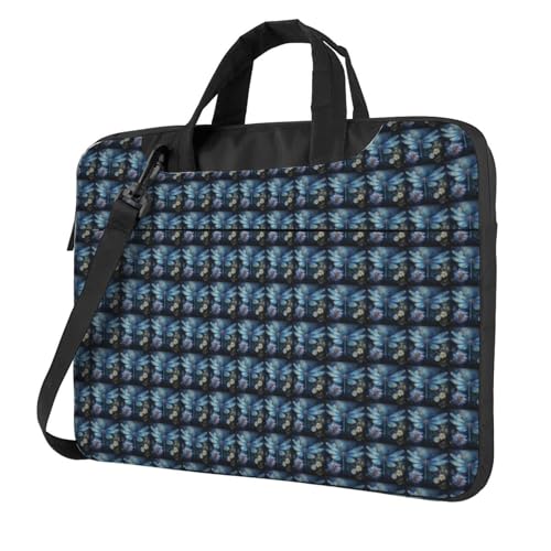 Sac à bandoulière pour ordinateur portable au motif libellule bleue premium et chic
