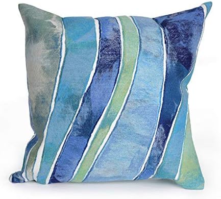 Liora Manne 3126/04 Waves Ocean Pillows 20" Square, Blue