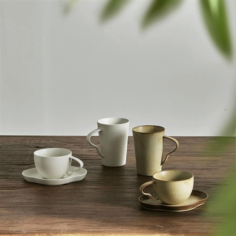 Tazza di Caffè Tazza da tè pomeridiano Tazza da tè nero Tazza da caffè in ceramica creativa Tazza da latte Tazza da acqua Tazza(White,Small)