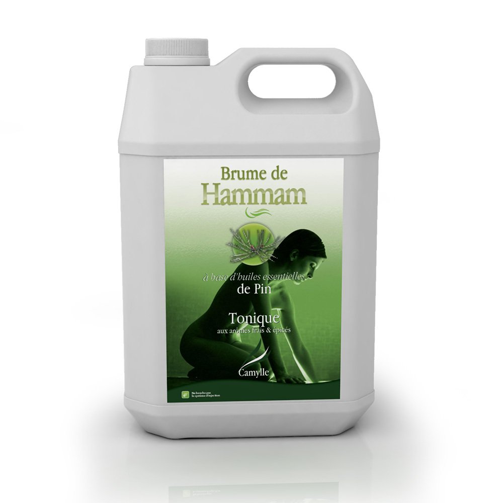 Camylle - Brume de Hammam Pin - Fragrances à base d'Huiles Essentielles pour Hammams, Bains de Vapeur ou Douches Hammam - Tonique aux arômes frais et épicés - 5000ml