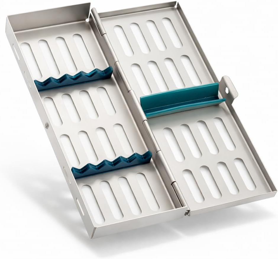 German Stainless 1 Each Dental Autoclave Sterilization Cassette Rack Box Tray for 5 Instrument