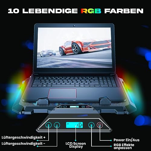 Klim V8 Gaming Laptop Kühler mit 8 Lüftern und RGB-Beleuchtung