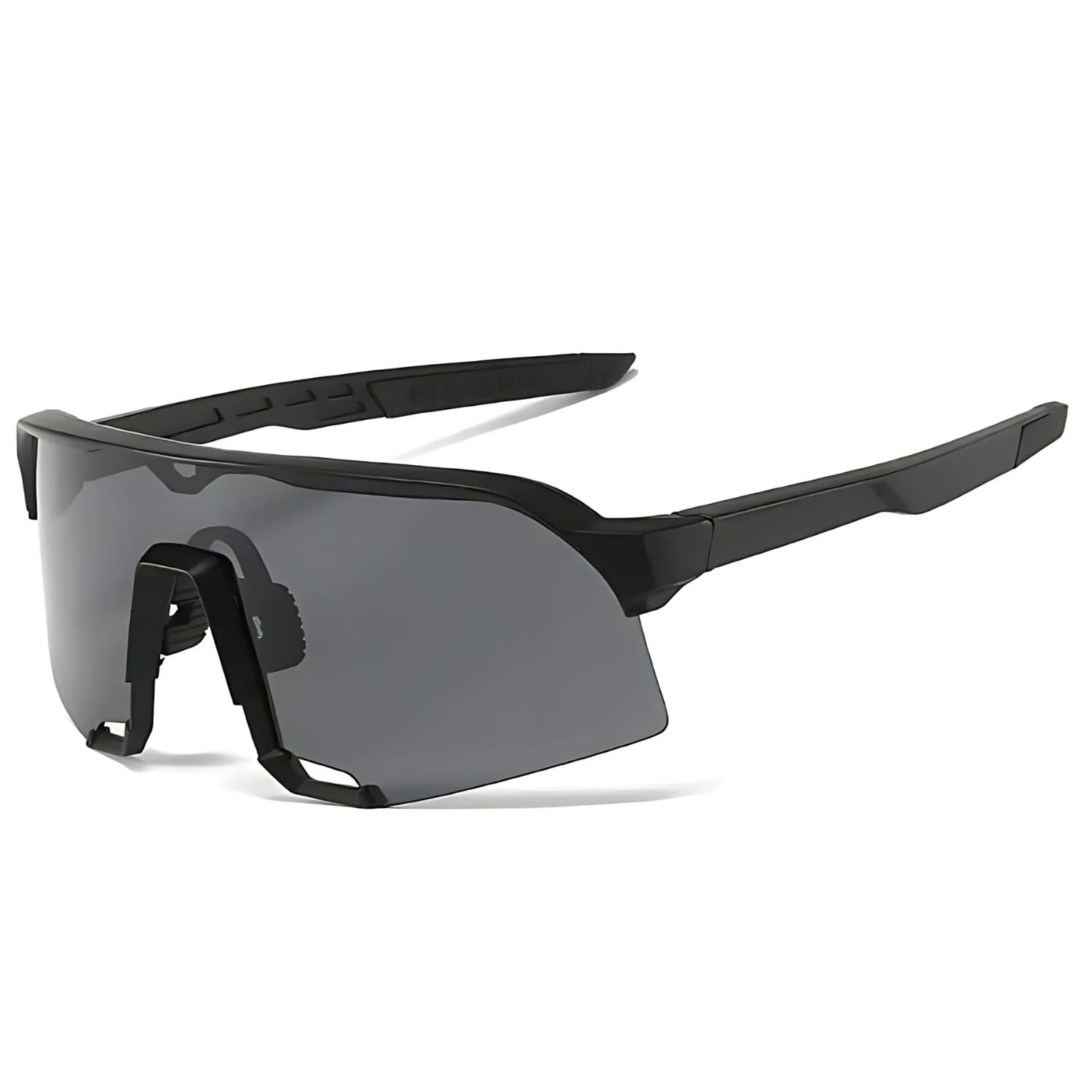 HUVORA Modern Ventilated Anti Fog UV Protected Sports Sunglasses for Cycling Cricket Driving Bike Riding | Anti Glare Cooling Branded Goggles for Men Stylish Non Slip Mirrored Shades (Black Black)-image-24