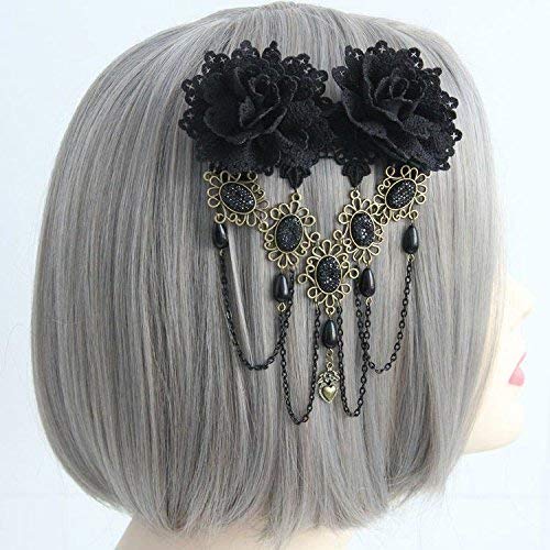 Amazon.co.jp: [KimBerley] バレッタ 黒薔薇 バラ ゴスロリ ゴシック 