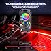 OPT7 Aura DreamColor RGB-IC Car Interior Ambient Light, 6PC Single Row LED Strips, Color Chasing Light Kit w/APP & Remote Control, Universal for Vehicles SUV Truck Pickup Van