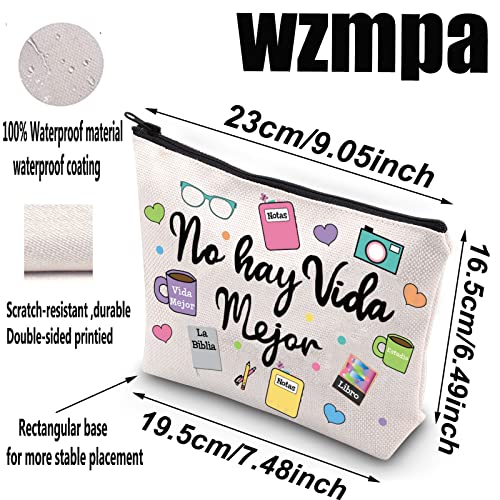 WZMPA JW Pioneer Cosmetic Makeup Bag JW Spanish Pioneer Gifts No Hay Vida Mejor Zipper Pouch Bag for Women Girls No Hay Vida, Fit - Image 2