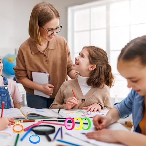 Guduling 10 Rollen Highlight Strips,Abnehmbar Textmarker Band,3.5 X 0.6 X 0.6 CM Farbiges Fluoreszierende Haftnotizen,Long Highlight Strips für Studenten, Lehrer, Lesen, Zuhause, Büro