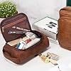 Leather Toiletry Bag for Men – Waterproof Toiletry Bag with Dry & Wet Separation, Thickened Brown Wash Bag, Travel Wash Organizer with Multiple Compartments | Mens Toiletry Bags #4