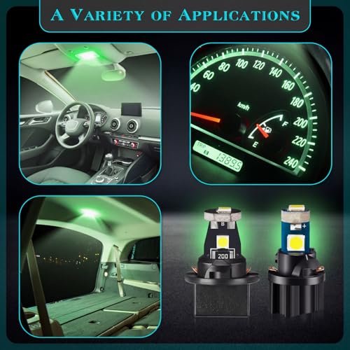 Image of BBTO 40 Set T5 T10 LED Bulbs Dash Lights with Twist Socket Instrument Dashboard Light LED Bulbs for Interior Car Lights Dashboard Instrument Panel Gauge Cluster Indicator Map Dome Light (Green)