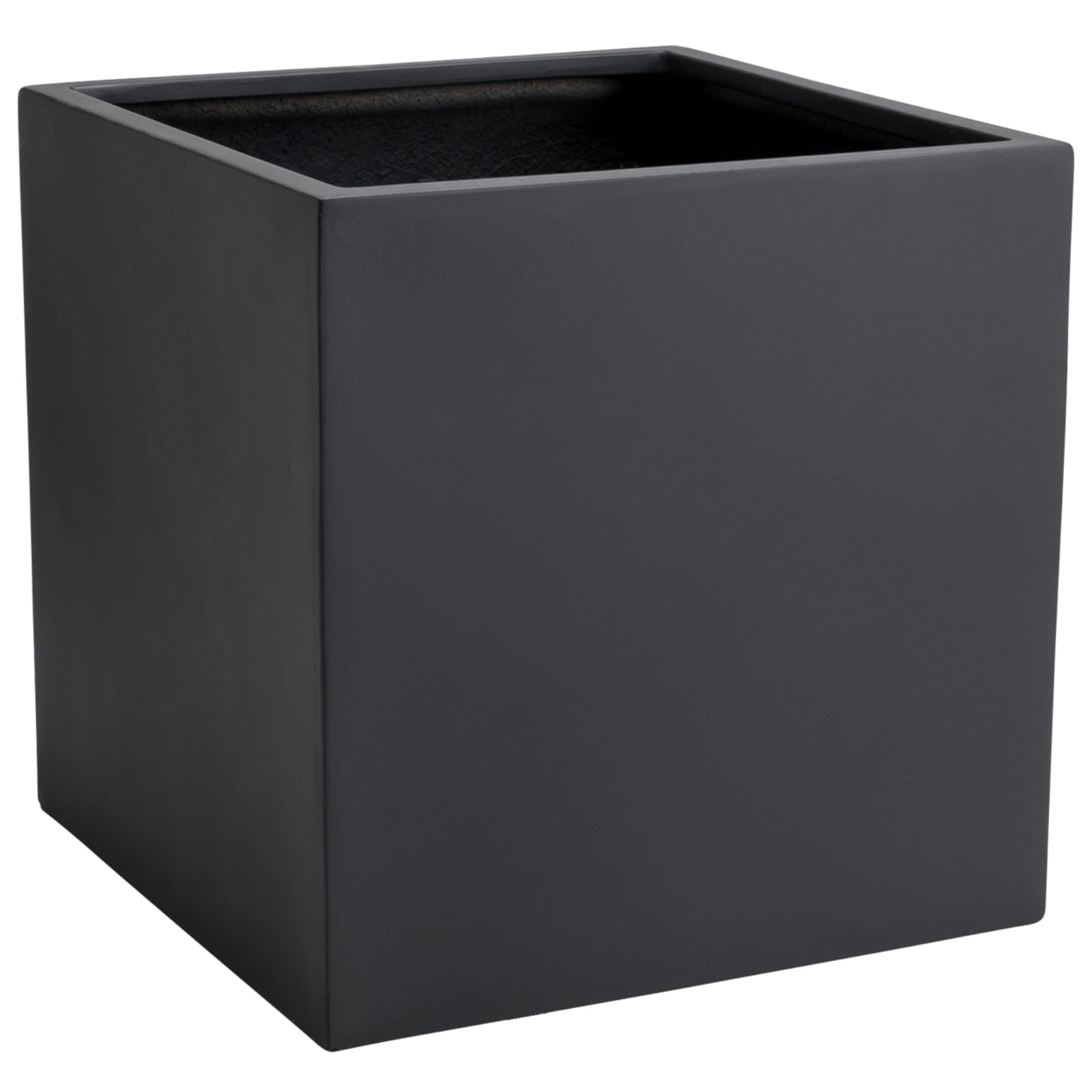 VIVANNO Jardinière en Fibre de Verre 40x40x40 cm Anthracite Mat Carrée Extérieur Intérieur